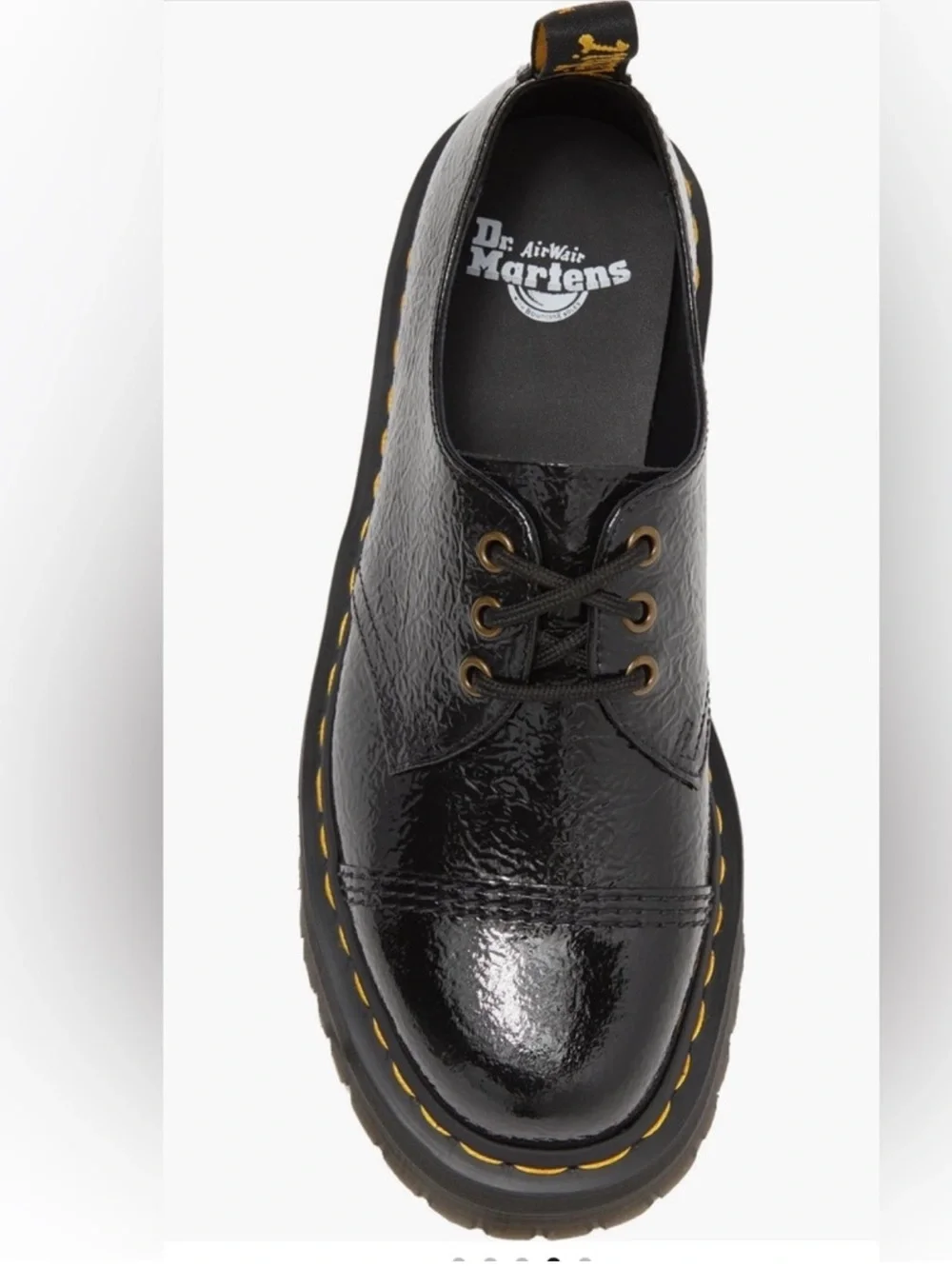 NEW Dr. Martens 1461 Quad TC black platforms distressed patent leather unisex